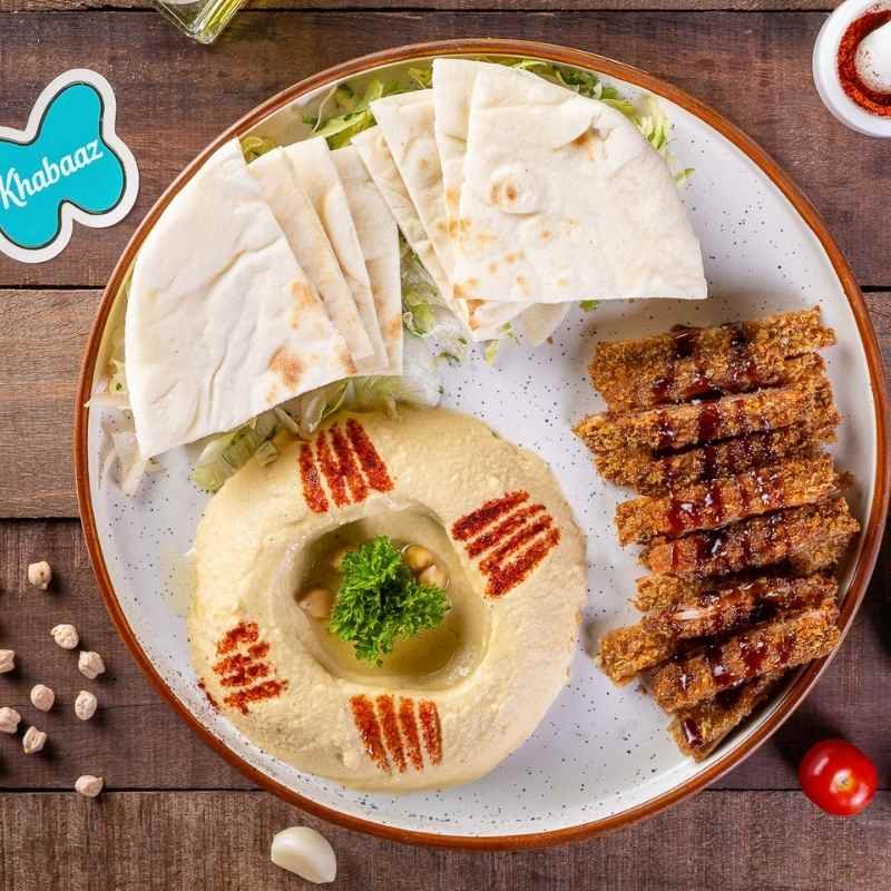 Khabaaz Fried Chicken Hummus